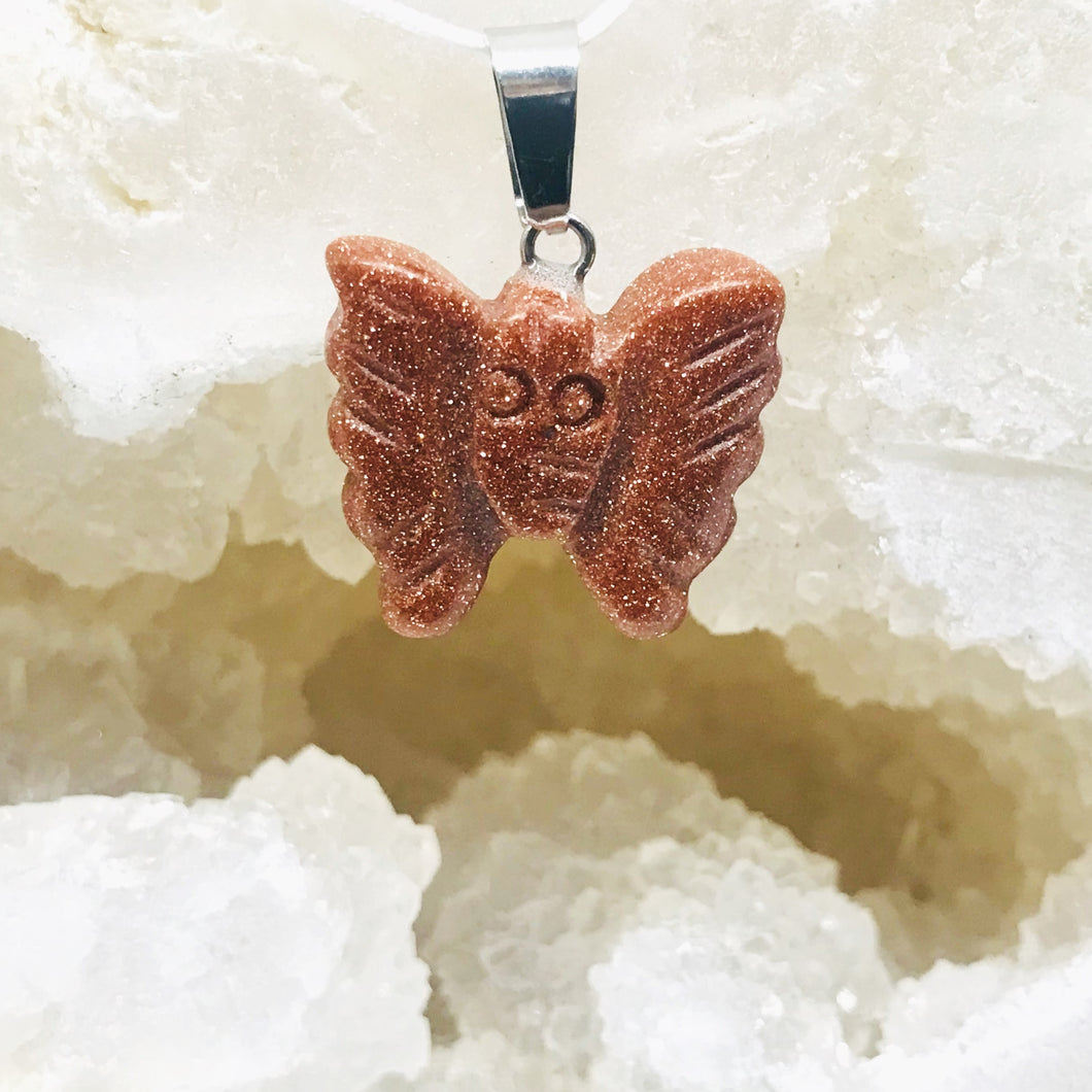 COLGANTE DE PIEDRA | MARIPOSA | 15X20MM | PIEDRA DEL SOL