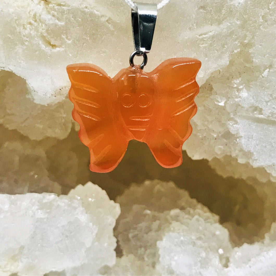 COLGANTE DE PIEDRA | MARIPOSA | 15X20MM | CORNALINA