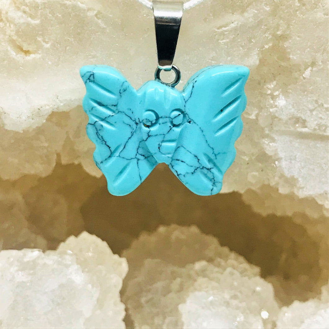 COLGANTE DE PIEDRA | MARIPOSA | 15X20MM | TURQUESA