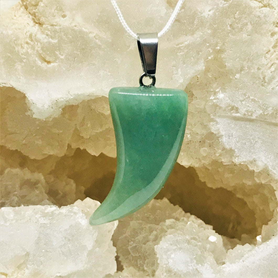 COLGANTE DE PIEDRA | COLMILLO | 25MM | JADE