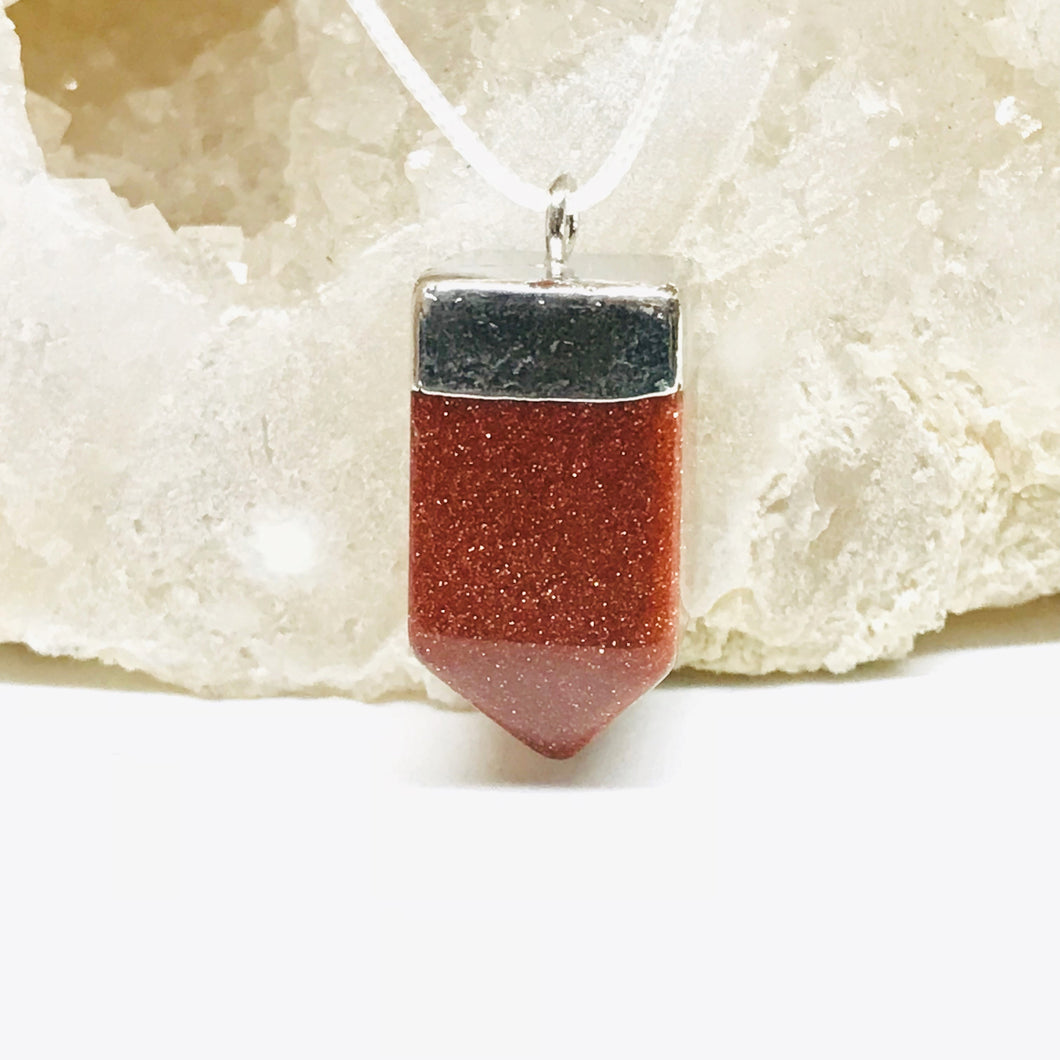 COLGANTE DE PIEDRA | PUNTA GRUESA | 20X10MM | PIEDRA DEL SOL