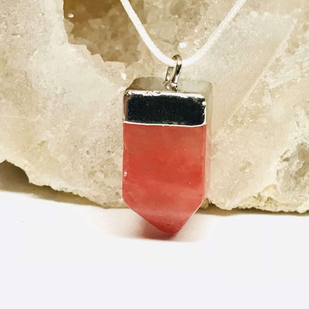 COLGANTE DE PIEDRA | PUNTA GRUESA | 20X10MM | CUARZO CHERRY
