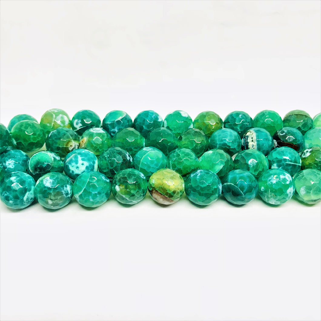 AGATA FACETADA | 14MM | VERDE MATIZADO
