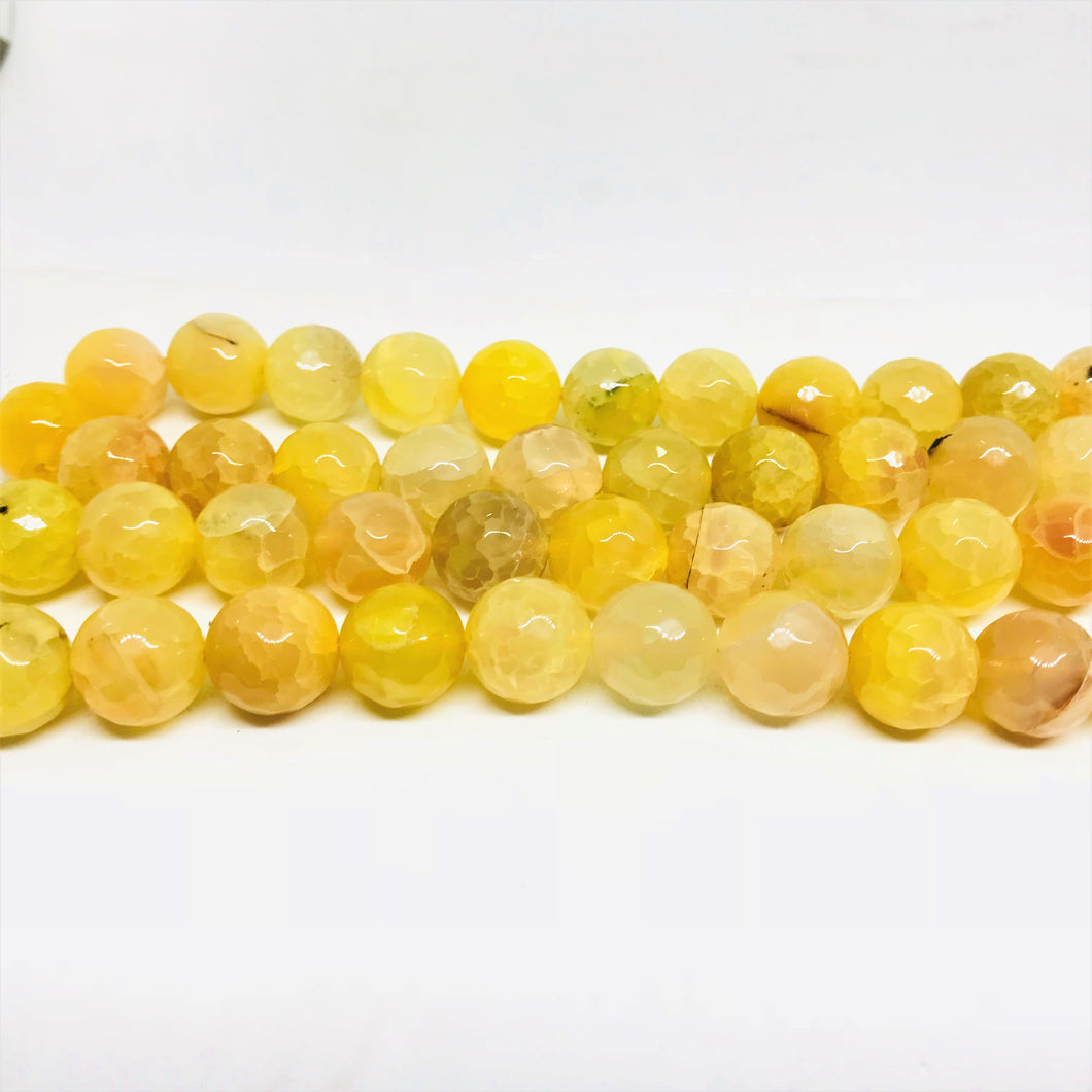 AGATA FACETADA | 14MM | AMARILLO CLARO MATIZADO