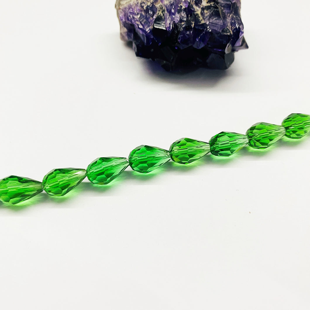 Gota de cristal | 11.5x8mm | Verde Pasto