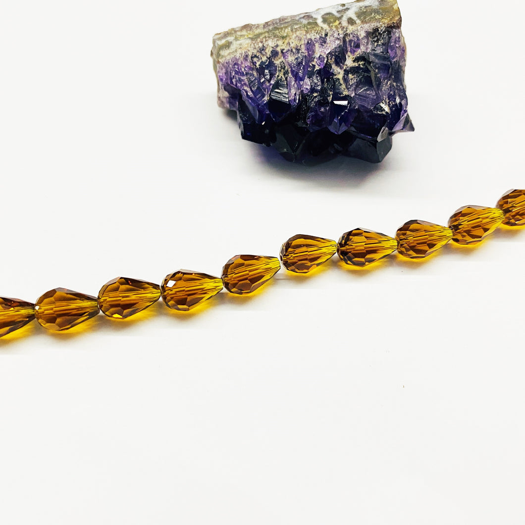 Gota de cristal | 11.5x8mm | Cafe