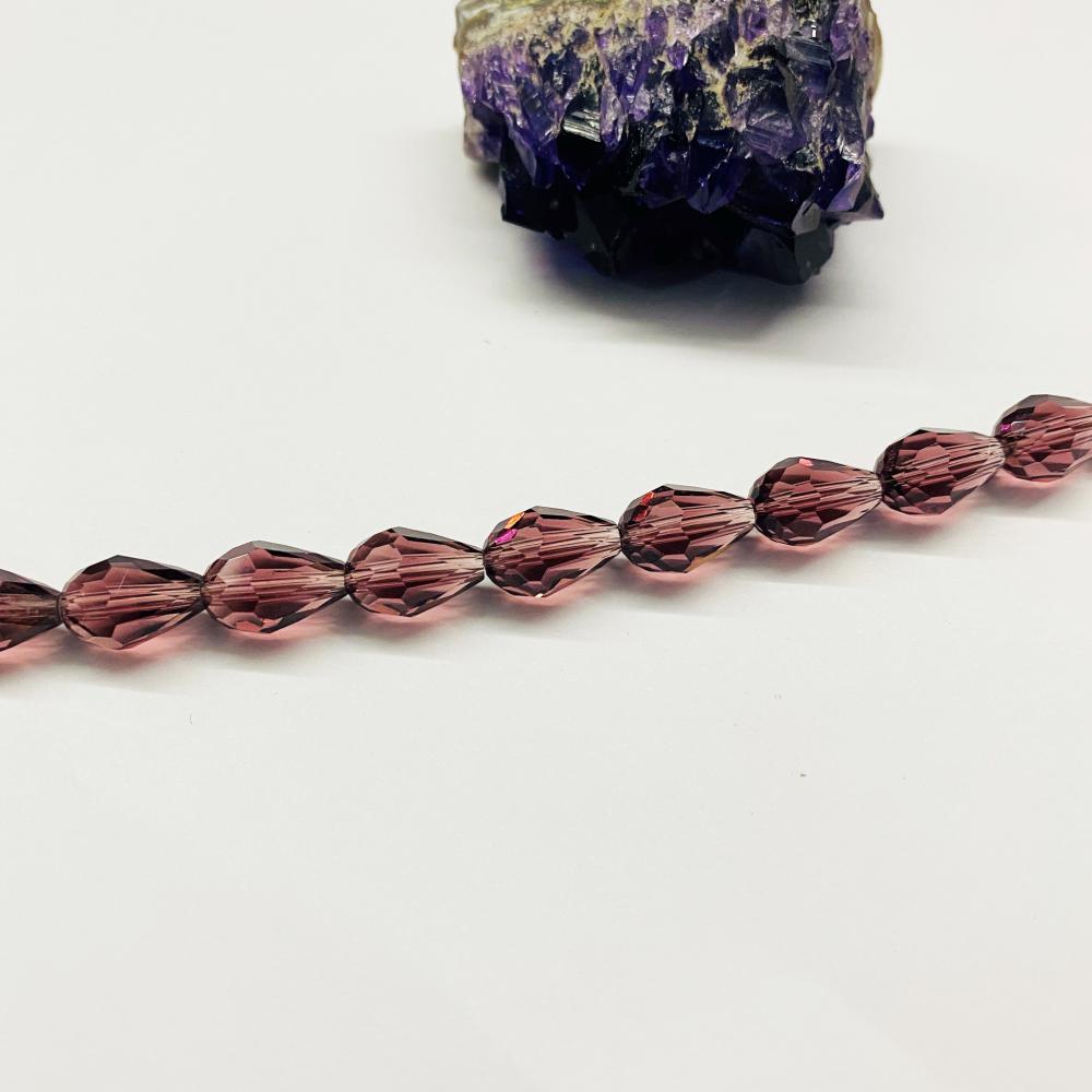 Gota de cristal | 11.5x8mm | Palo rosa