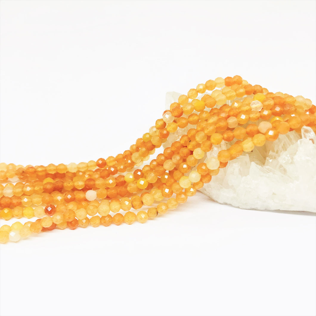 PIEDRAS NATURALES |  MINI FACETADA | JADE NARANJA | 3.2MM