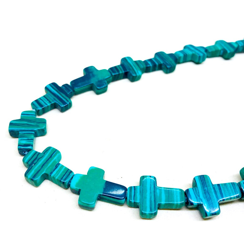 CRUZ | MALAQUITA | 16X12MM