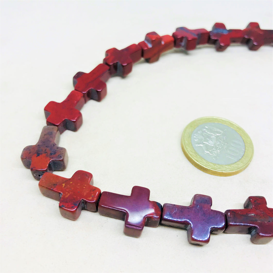 CRUZ | JASPE ROJO | 16X12MM