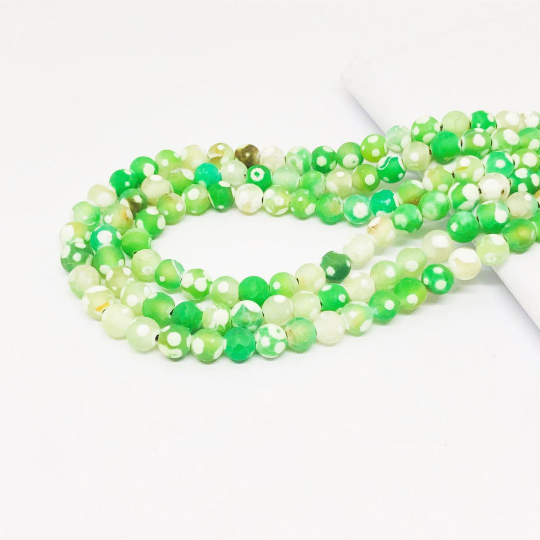 AGATA MATTE | 6MM | VERDE MOTEADO CON BLANCO