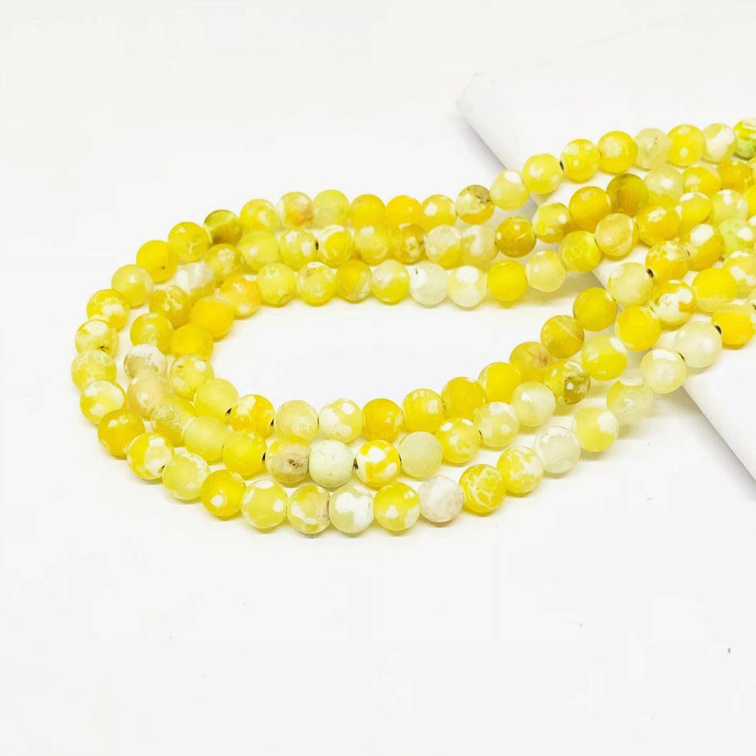 AGATA MATTE | 6MM | AMARILLO MOTEADO CON BLANCO