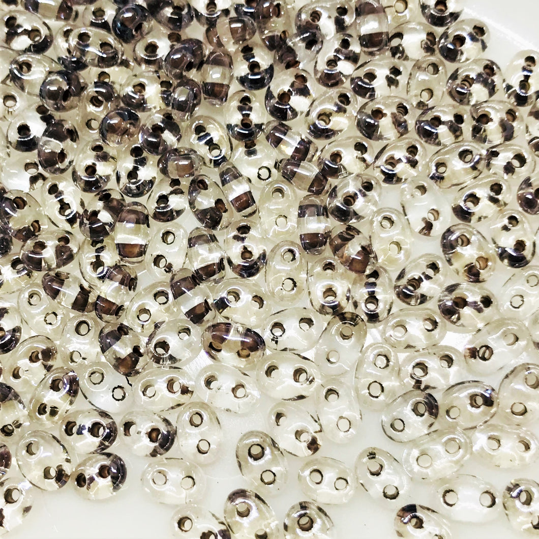 TWINS SUPERDUO | PRECIOSA | 20GRS | 5X4MM | TRASLUCIDO LINEA AHUMADO | C2-19