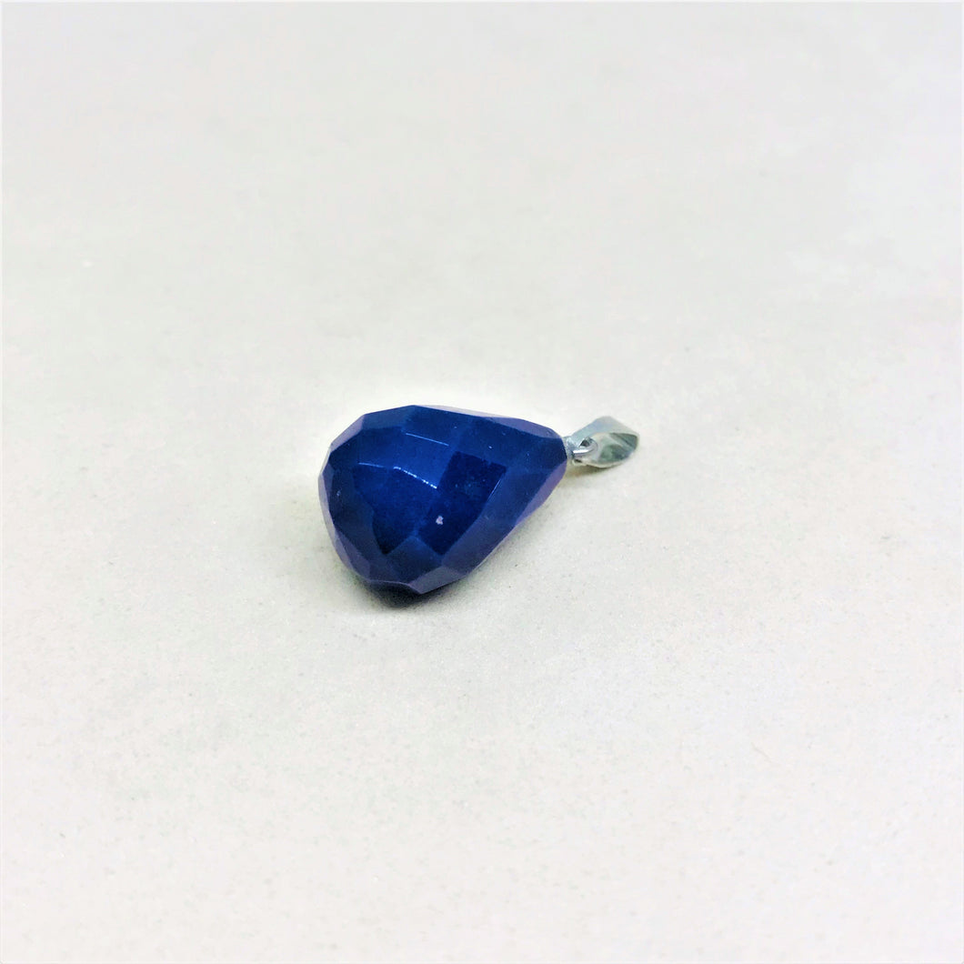 COLGANTE DE PIEDRA | GOTA FACETADA | TIPO PERA | 20MM | AGATA AZUL