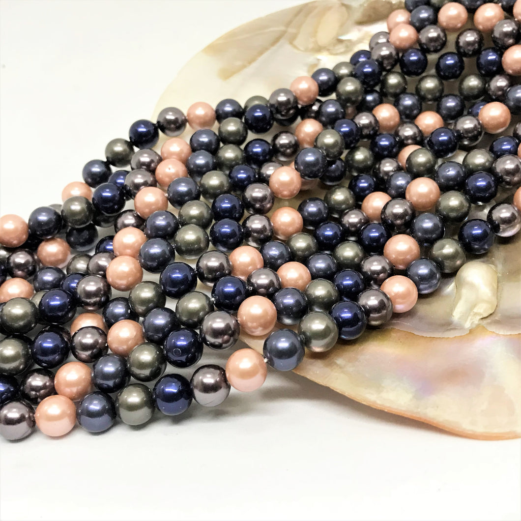 PERLA SHELL | 8MM | MIX AZUL Y ROSADO
