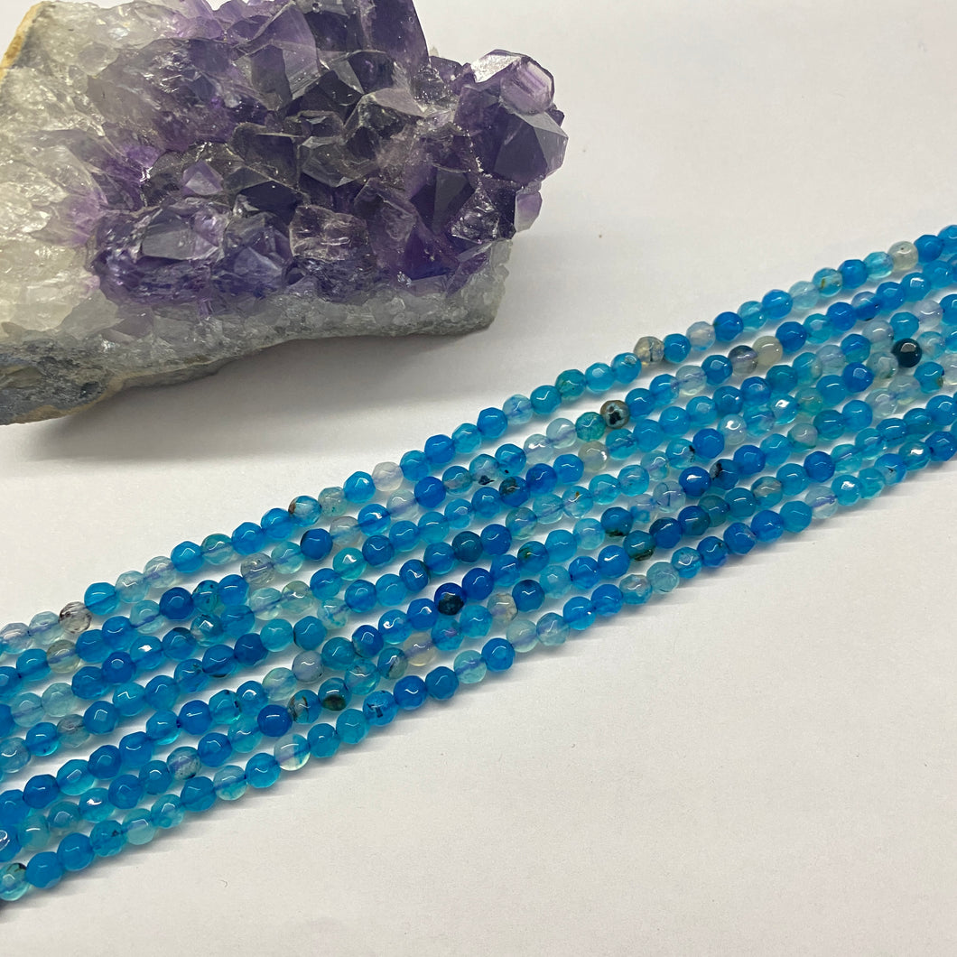 AGATA FACETADA | 4MM | AZUL Y CELESTE MATIZADO