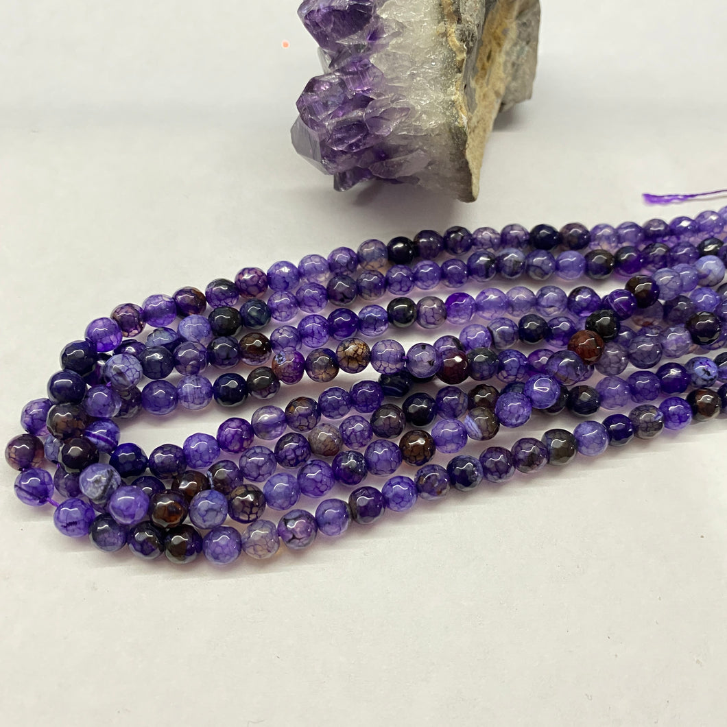 AGATA FACETADA | 6MM | MORADO CRAQUELADO MATIZADO