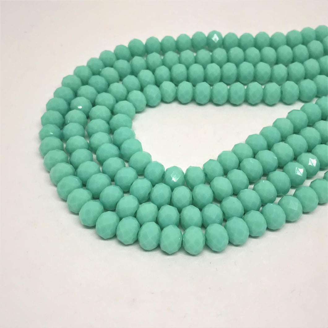 Cristal chato | 8 mm | Matte Verde Agua 120