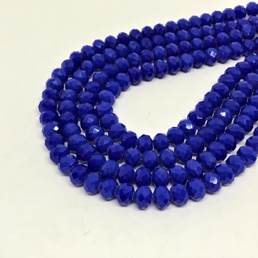 Cristal chato | 8 mm | Matte Azul 56