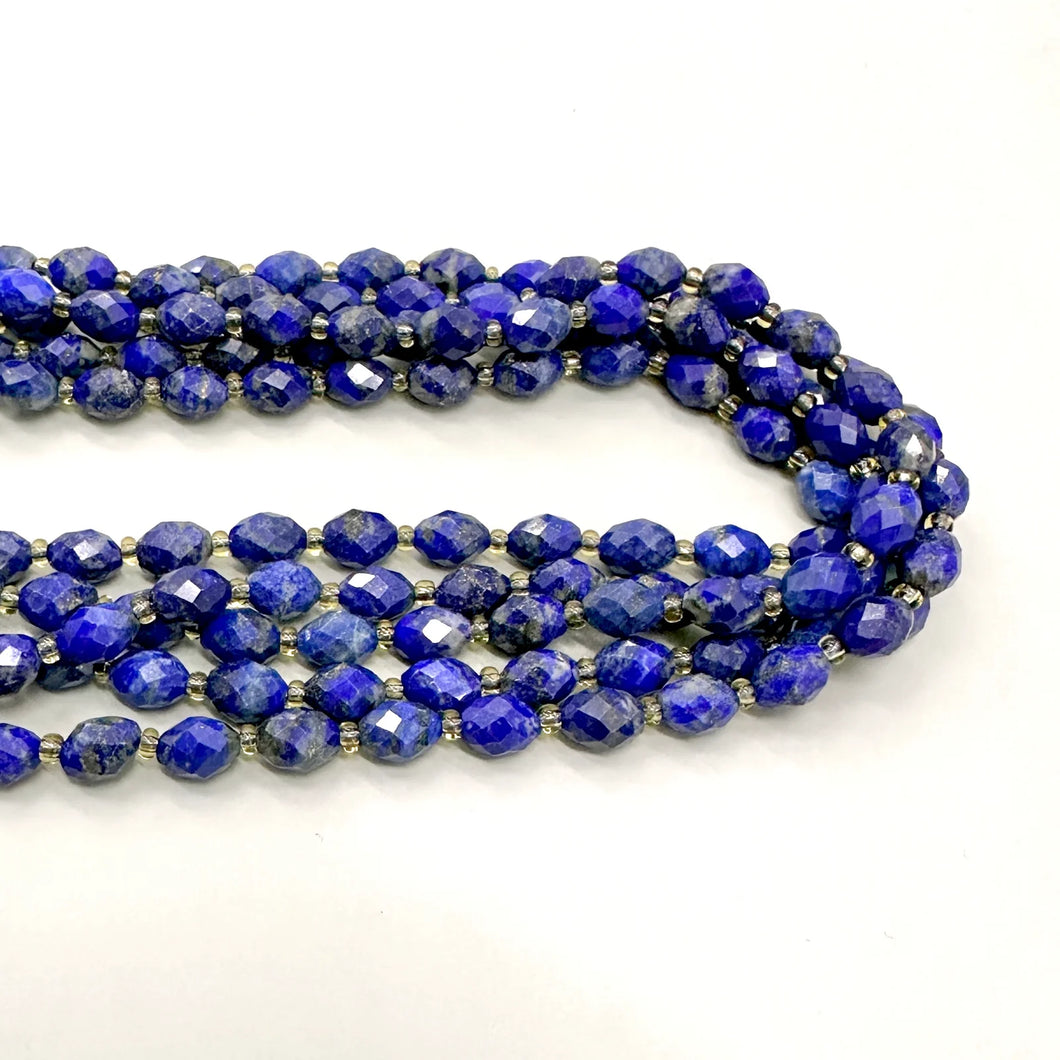 PIEDRA OVALADA FACETADA | 6MM X 8MM | LAPISLAZULI