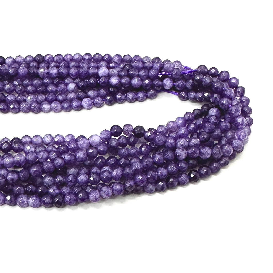 AGATA FACETADA | 4MM | MORADO OSCURO MATIZADO