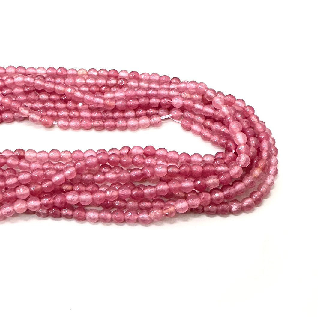 AGATA FACETADA | 4MM | MIX ROSA TRASLUCIDO