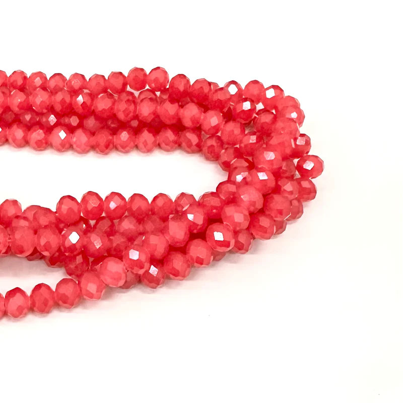 Cristal chato | 8 mm | Rojo Sandia Opalescente 173