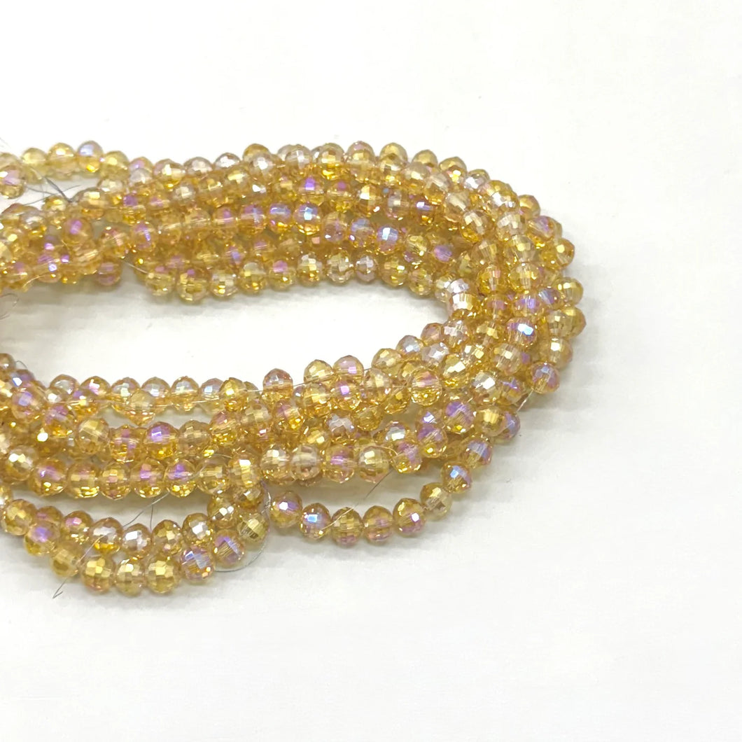 CRISTAL REDONDO | 8MM | MIEL TRASLUCIDO TORNASOL