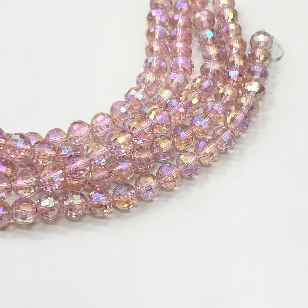 CRISTAL REDONDO | 8MM | ROSADO TRASLUCIDO TORNASOL