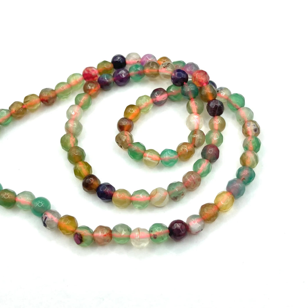 AGATA FACETADA | 4MM | VERDE MORADO CAFE