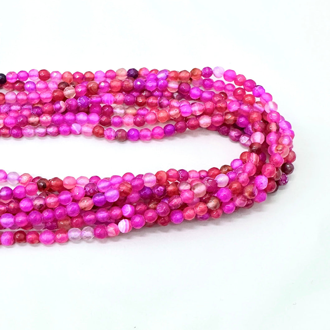 AGATA FACETADA | 4MM | FUCSIA NARANJA MATIZADO