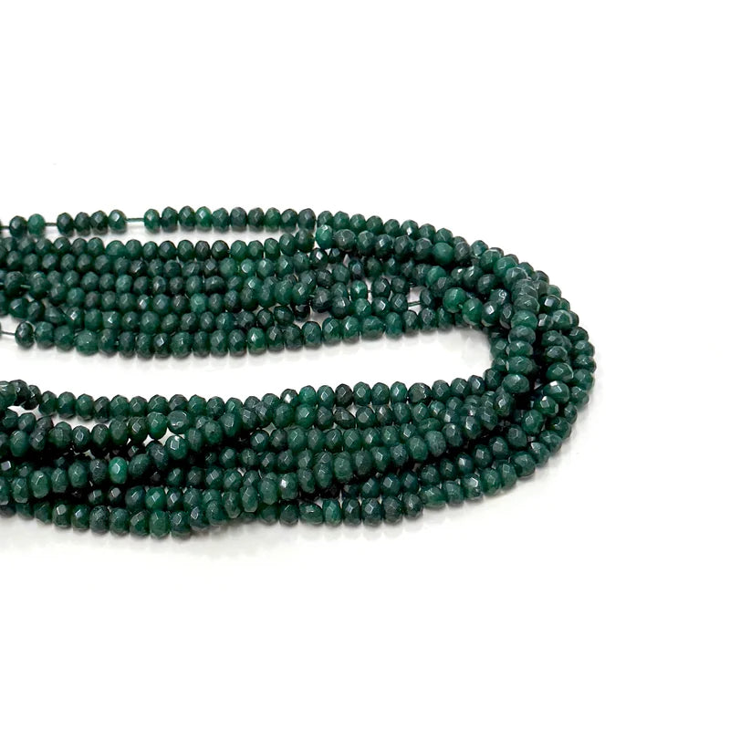 AGATA RONDELL FACETADA | 6MM | VERDE OSCURO MATIZADO