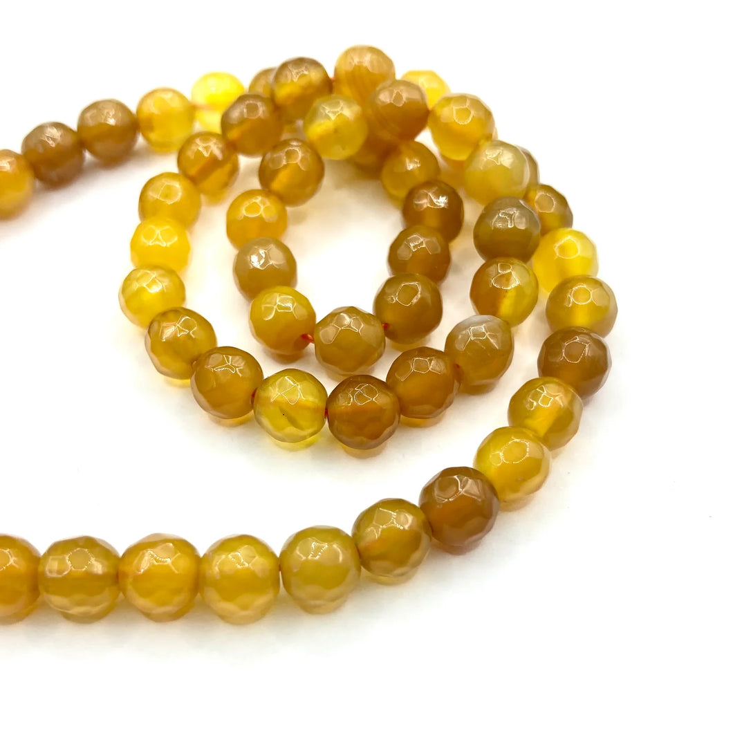 AGATA FACETADA | 6MM | AMARILLO MATIZADO