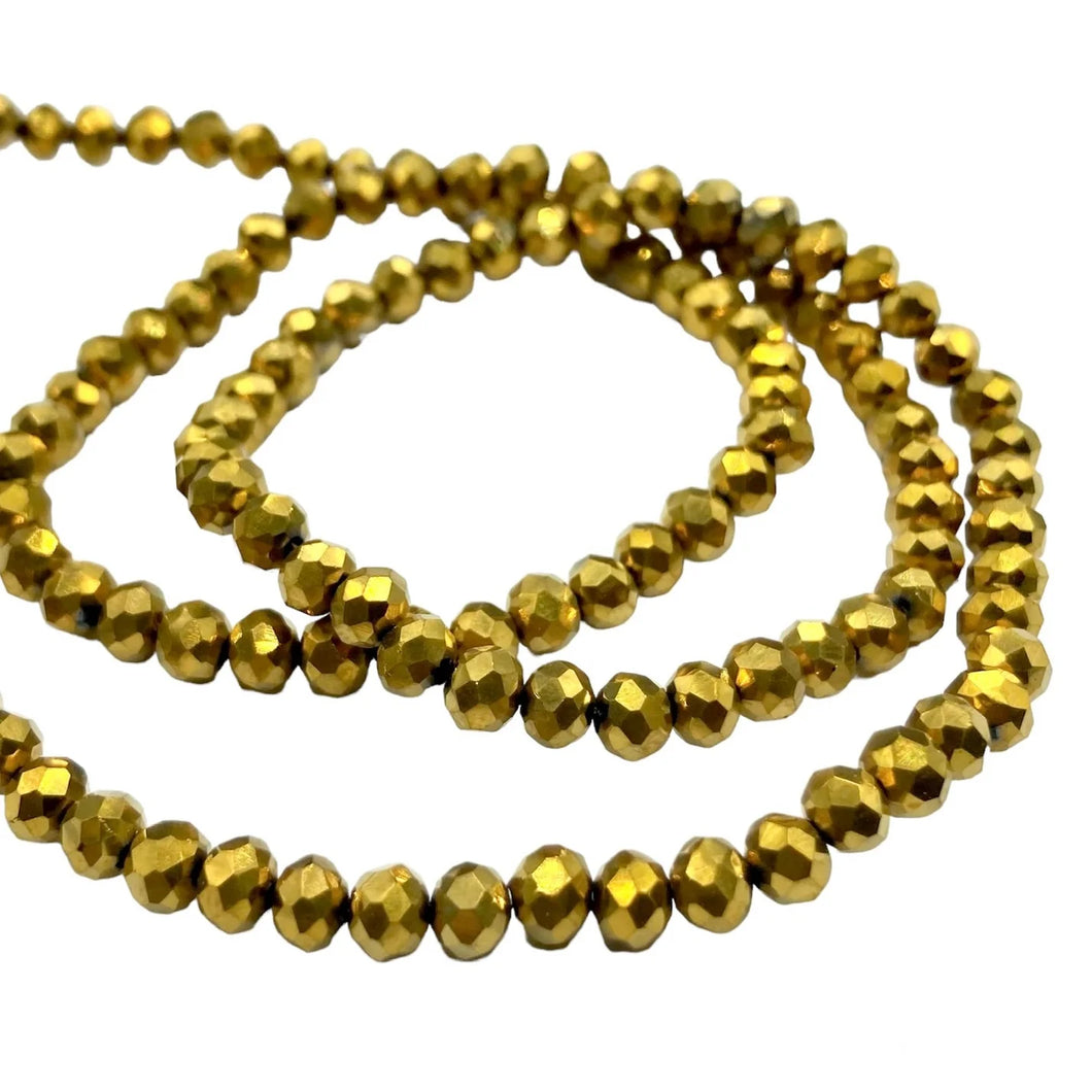 Cristal chato | 6 mm | Dorado Intenso Metal 150