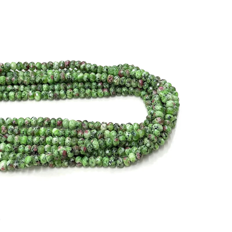 AGATA RONDELL FACETADA | 6MM | VERDE Y BURDEO JASPEADO