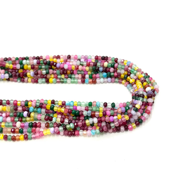 AGATA RONDELL FACETADA | 4MM | MULTICOLOR