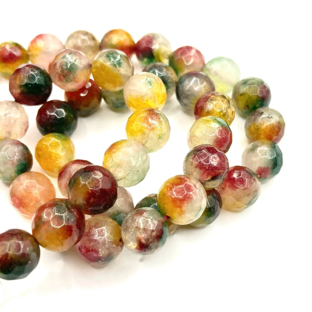 AGATA FACETADA | 8MM | MIX BURDEO VERDE AMARILLO