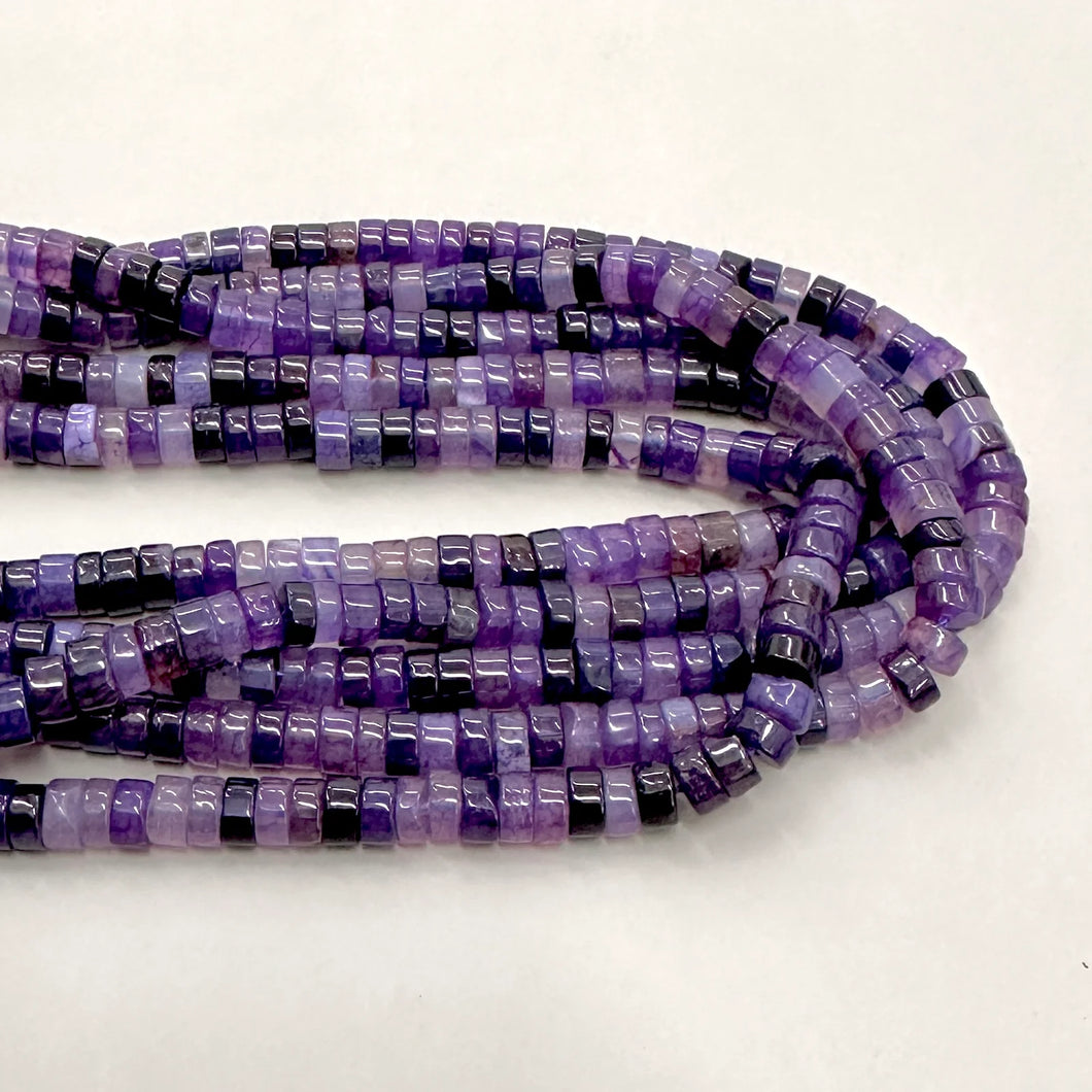 AGATA MORADA | RONDELL PLANO | 6X3MM
