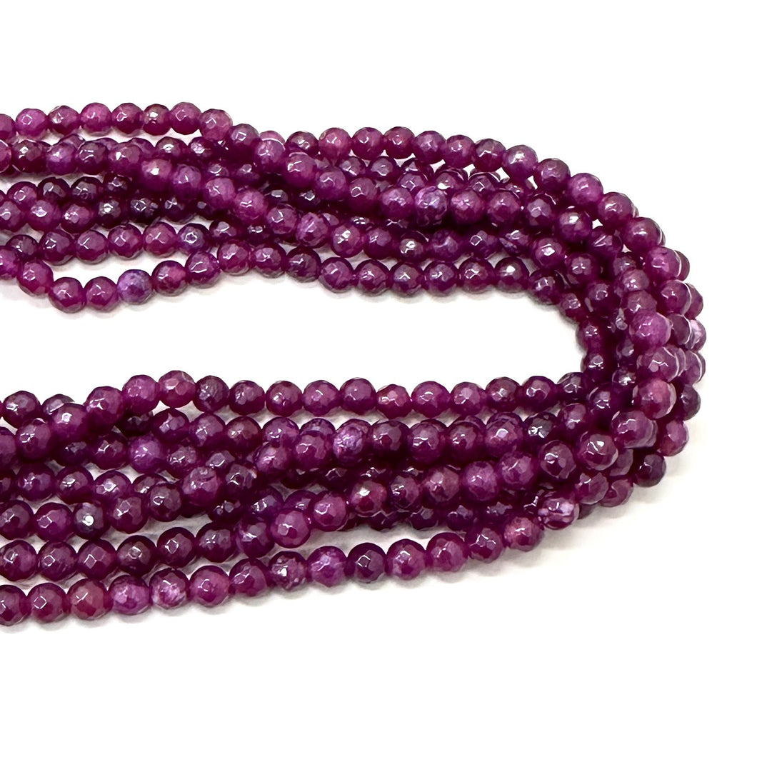 AGATA FACETADA | 6MM | MAGENTA OSCURO TRASLUCIDO