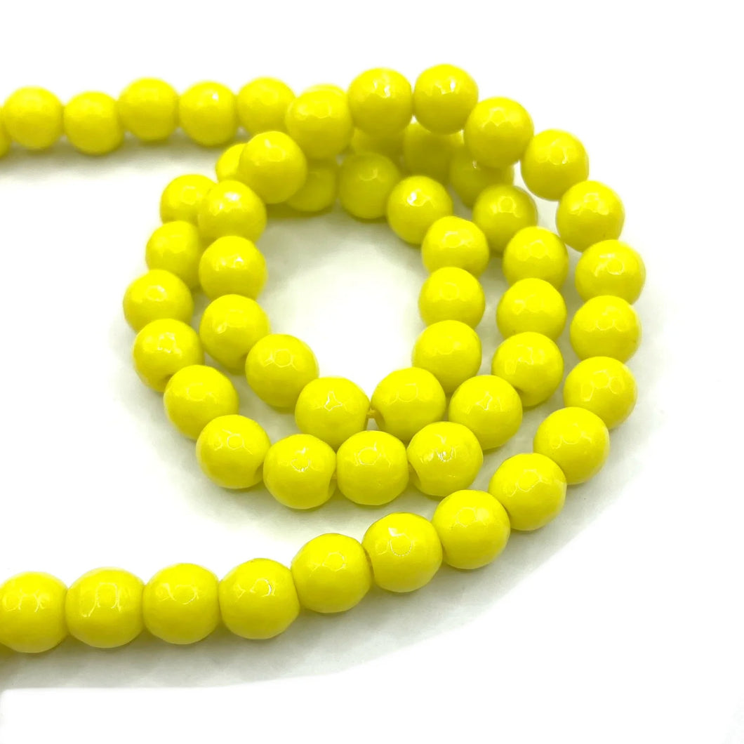 AGATA FACETADA | 6MM | AMARILLO MATTE