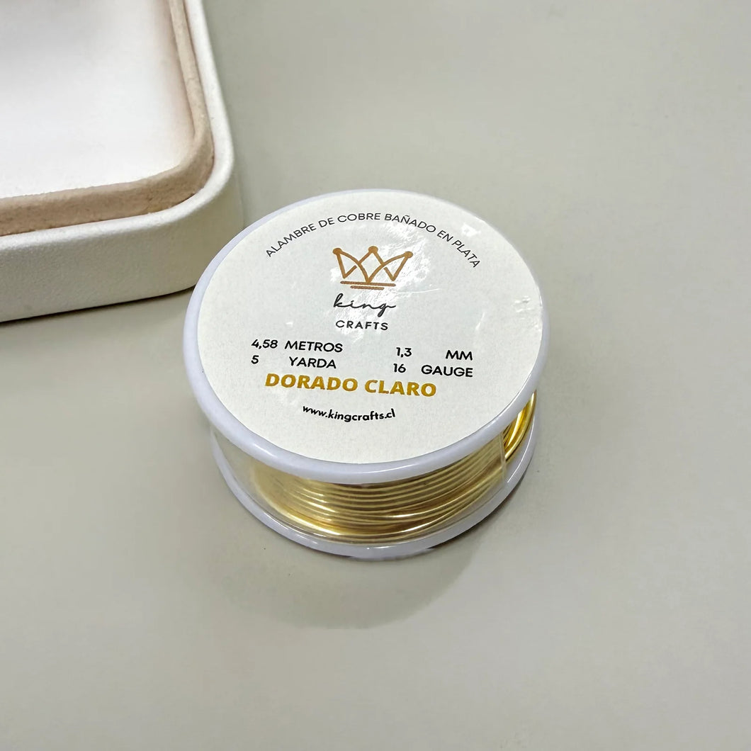 Alambre King Crafts | GA 16 | Color: Dorado claro