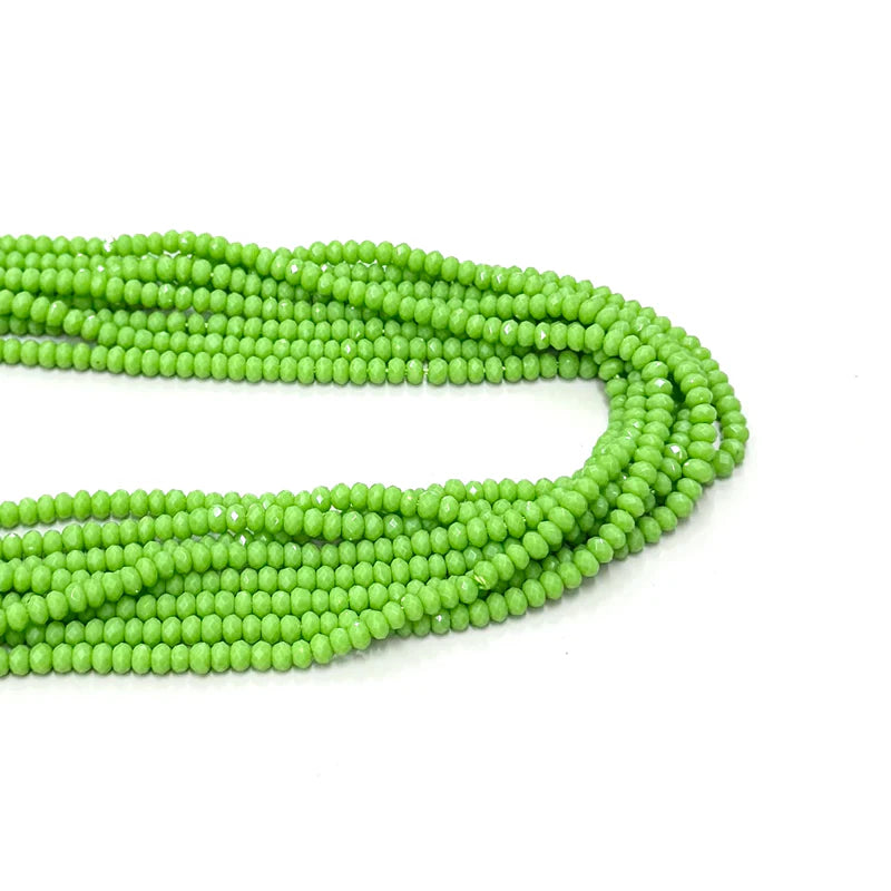 AGATA RONDELL FACETADA | 4MM | VERDE MANZANA