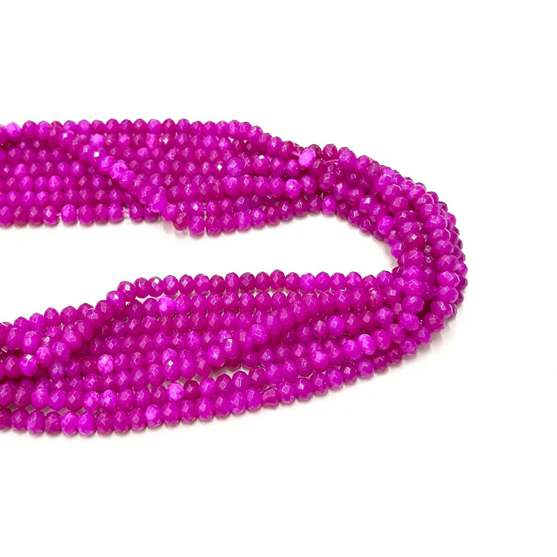 AGATA RONDELL FACETADA | 6MM | FUCSIA INTENSO