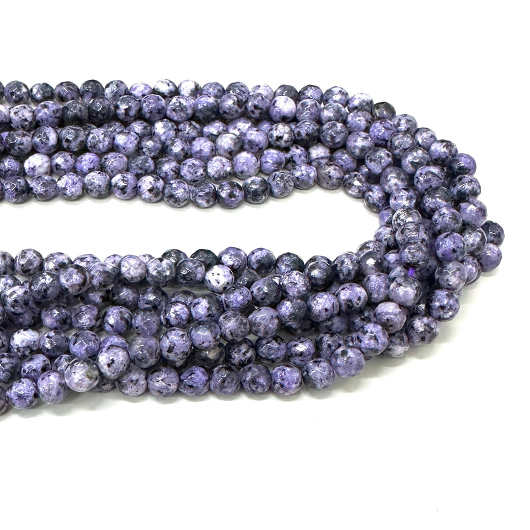 AGATA FACETADA | 6MM | MORADO JASPEADO