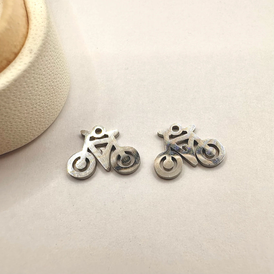COLGANTE CHICO DE ACERO | PLATEADO | BICICLETA | 4 UNIDADES