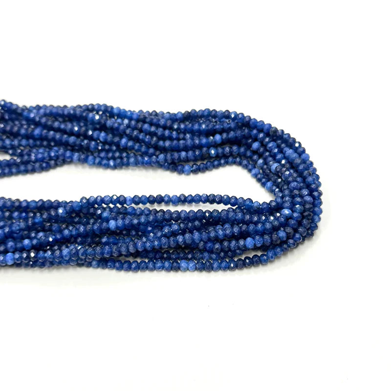 AGATA RONDELL FACETADA | 4MM | AZUL OSCURO MATIZADO