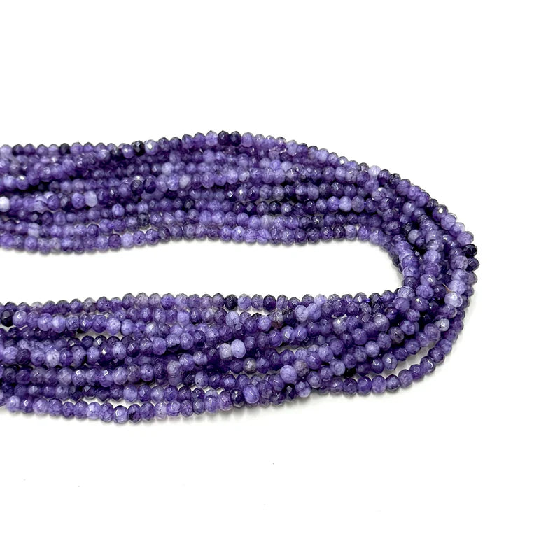 AGATA RONDELL FACETADA | 4MM | MORADO OSCURO MATIZADO