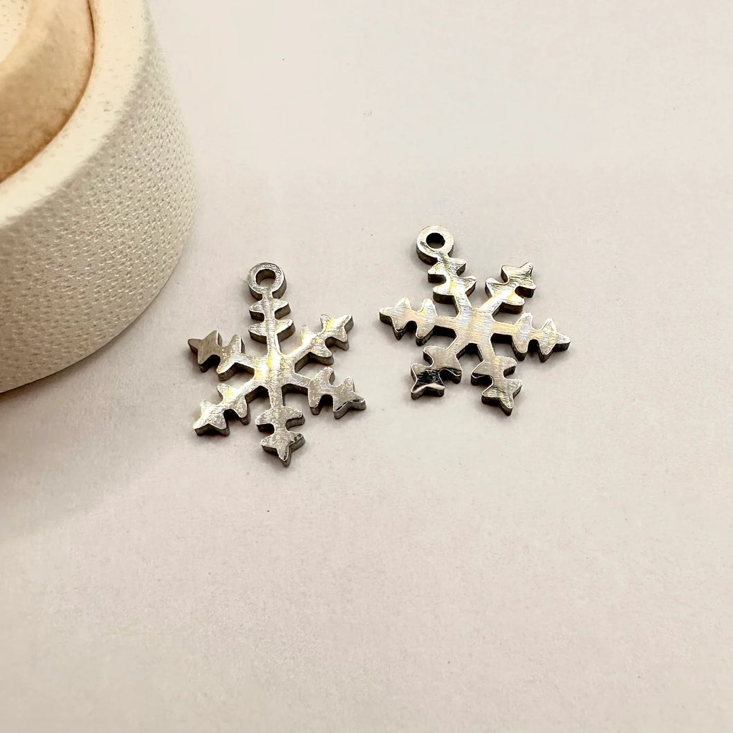 COLGANTE CHICO DE ACERO | PLATEADO | COPO DE NIEVE | 4 UNIDADES