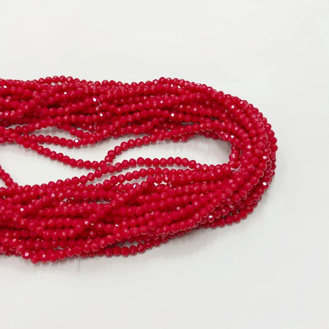 Cristal Chato | 4mm | Rojo Matte