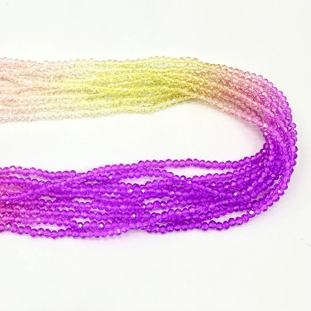 CRISTAL CHATO | 2MM | DEGRADE DAMASCO AMARILLO MORADO FUCSIA | co.8